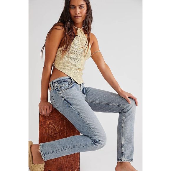 Free People Citizens of Humanity Inga Low-Rise Slim Straight Jeans Size 34